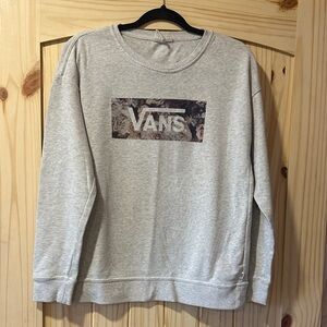 Vans Light Gray Sweatshirt with Floral Logo